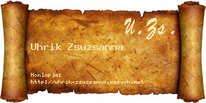 Uhrik Zsuzsanna névjegykártya